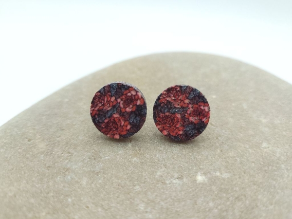 Rosen 3D Holz Scheiben Ohrstecker